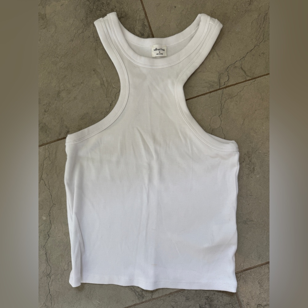 Wilfred White Ribbed Tank Top